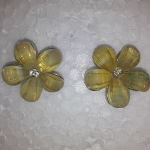 Gem Cut Flower Earrings